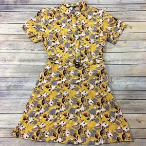 Top Shop floral print belted silk floral dress